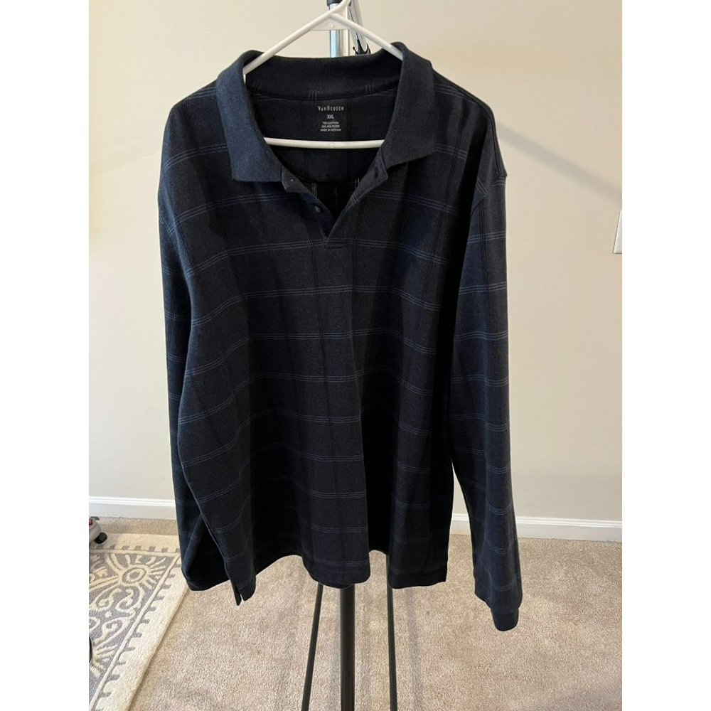 Van Heusen Men's Pullover Long Sleeve Polo Shirt